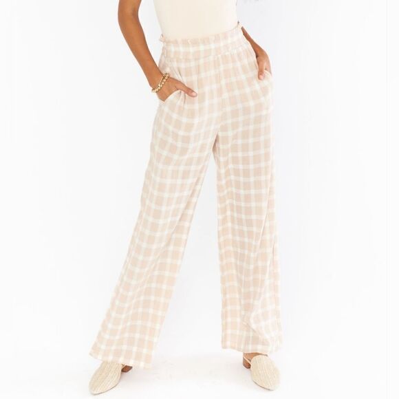 Show Me Your MuMu Roitman Cropped Wide Leg Plaid Pants Size Small NWT - Picture 1 of 9